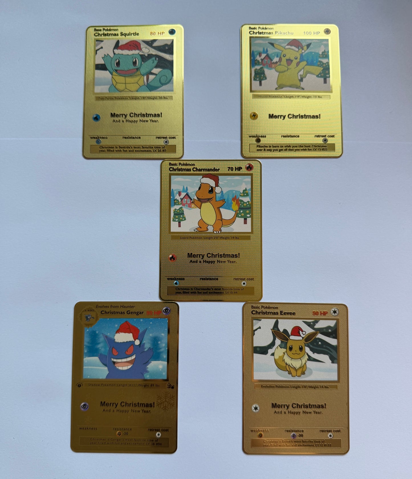 Weihnachtskarten: Evoli - Pikachu - Glumanda - Gengar