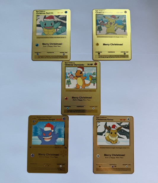 Weihnachtskarten: Evoli - Pikachu - Glumanda - Gengar