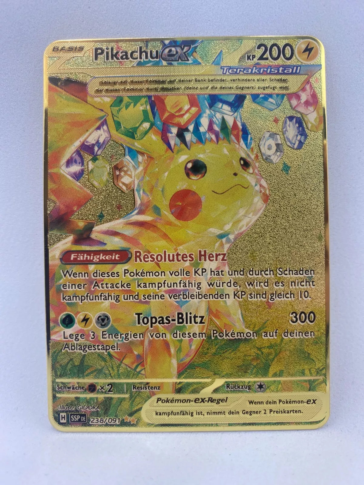 Metallkarte Pikachu Ex Kristall