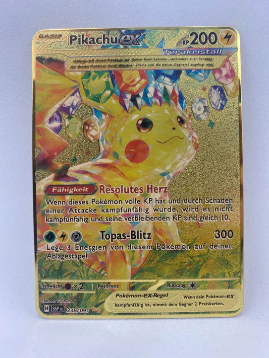 Metallkarte Pikachu Ex Kristall