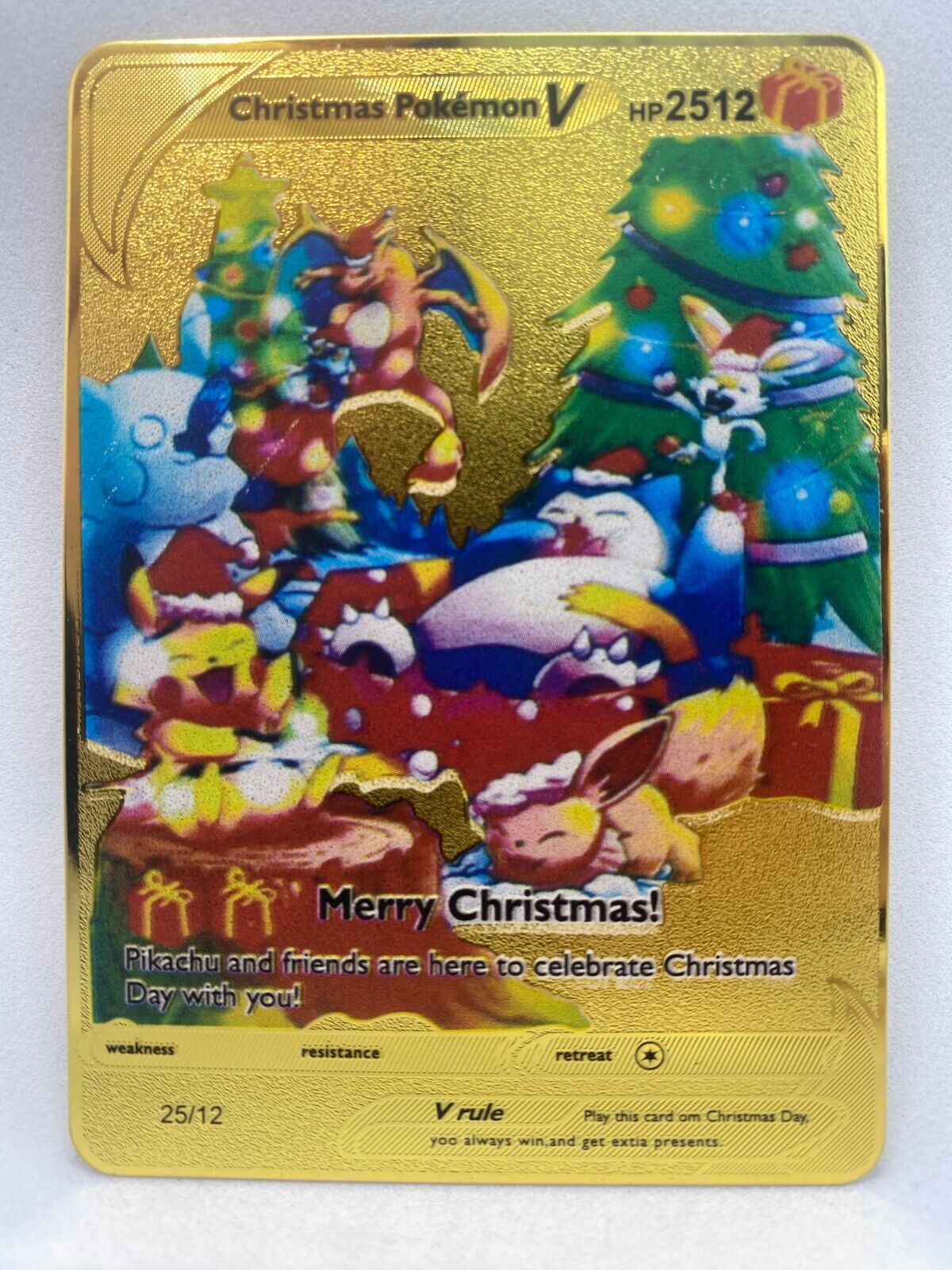 Metallkarte Christmas Pokemon V