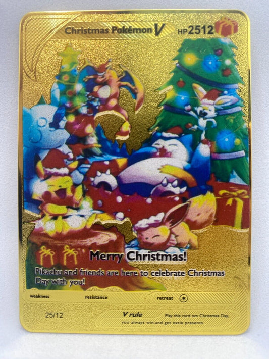 Metallkarte Christmas Pokemon V