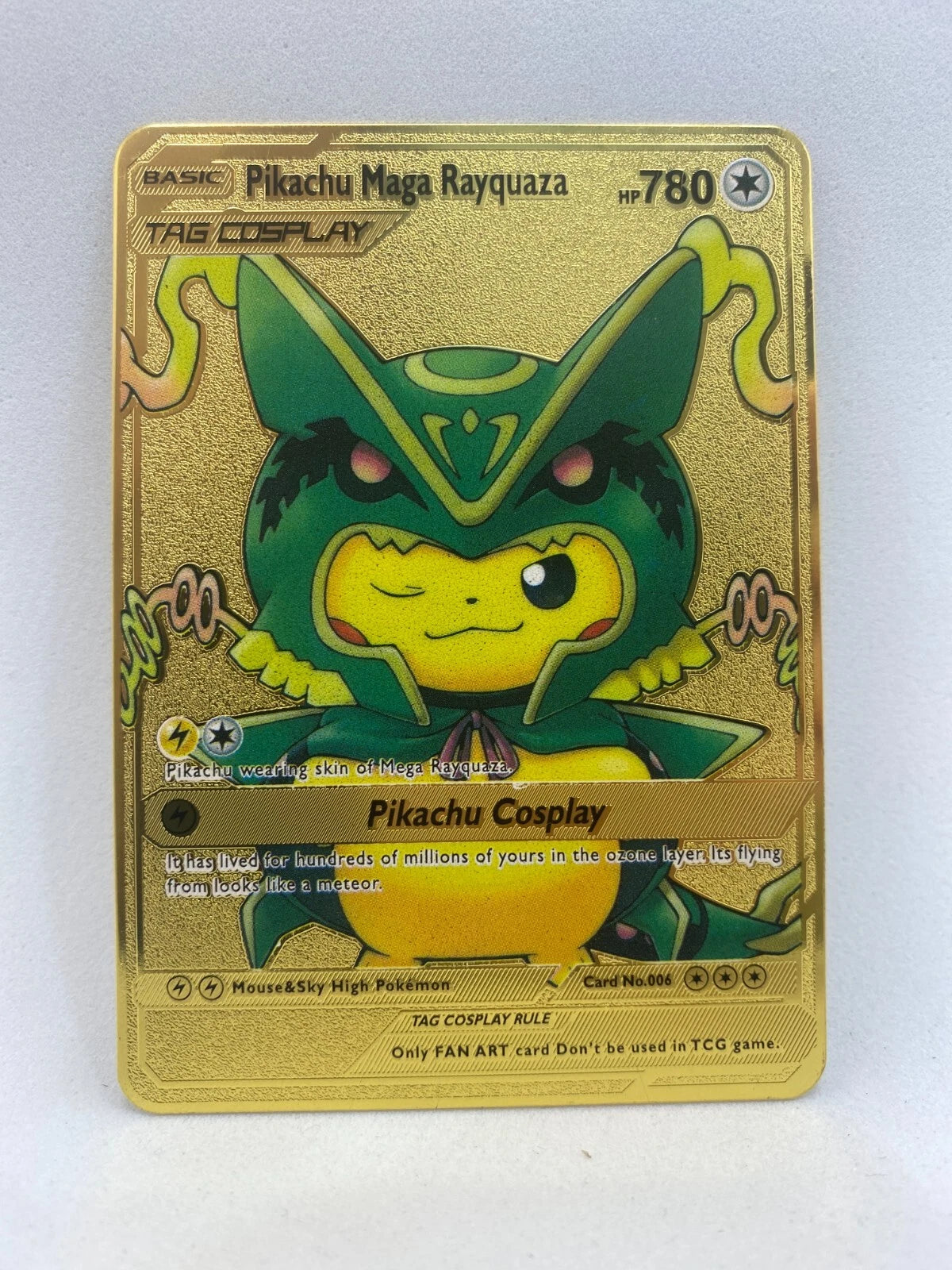 Metallkarte Pikachu Maga Rayquaza