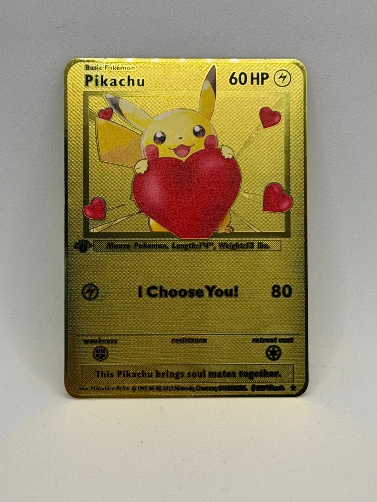Metallkarten als Geschenk für den Partner: Pikachu - Evoli - Glumanda - Mew - Schiggy - Pumeluff - Bisasam