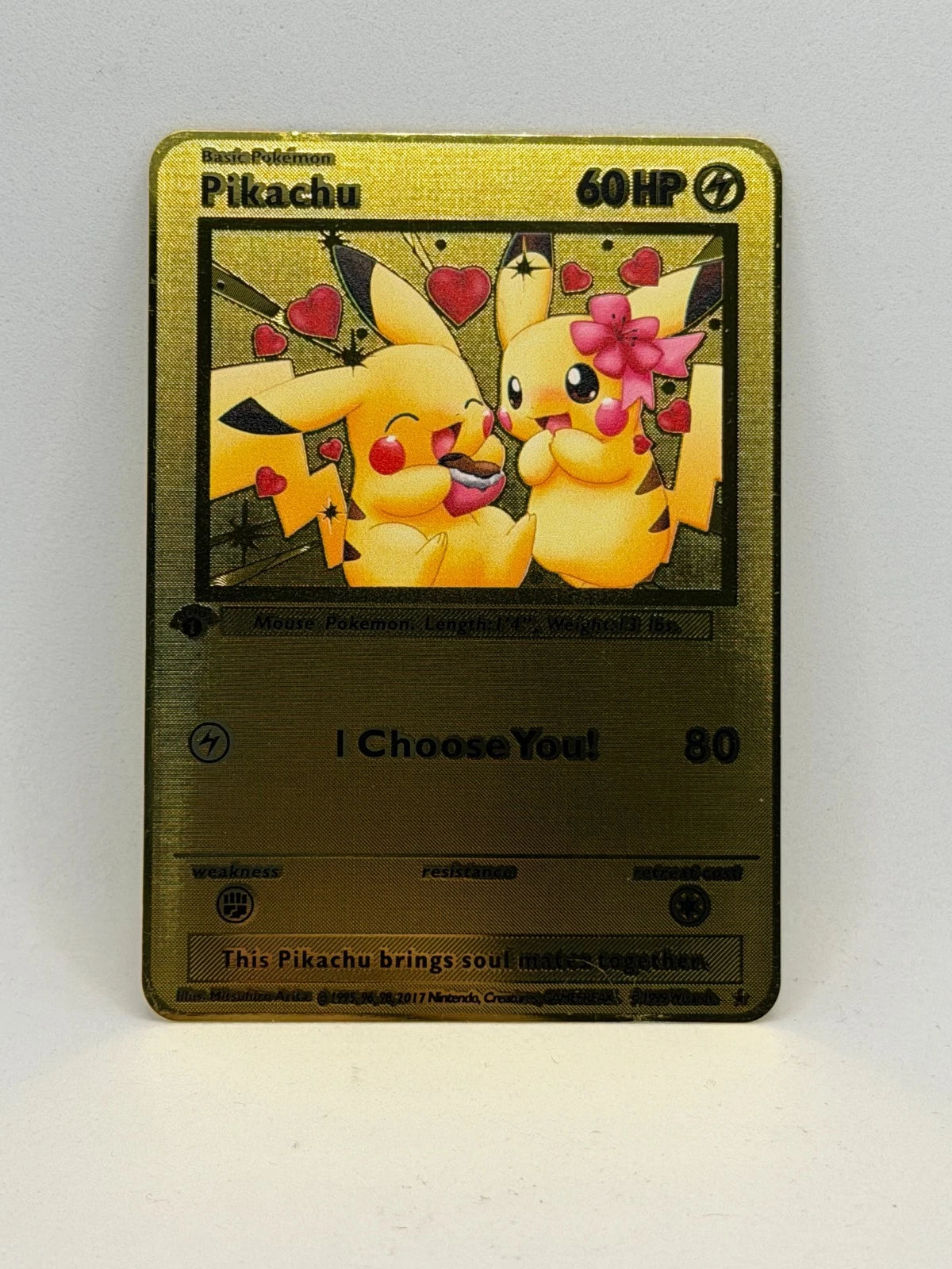 Metallkarten als Geschenk für den Partner: Pikachu - Evoli - Glumanda - Mew - Schiggy - Pumeluff - Bisasam