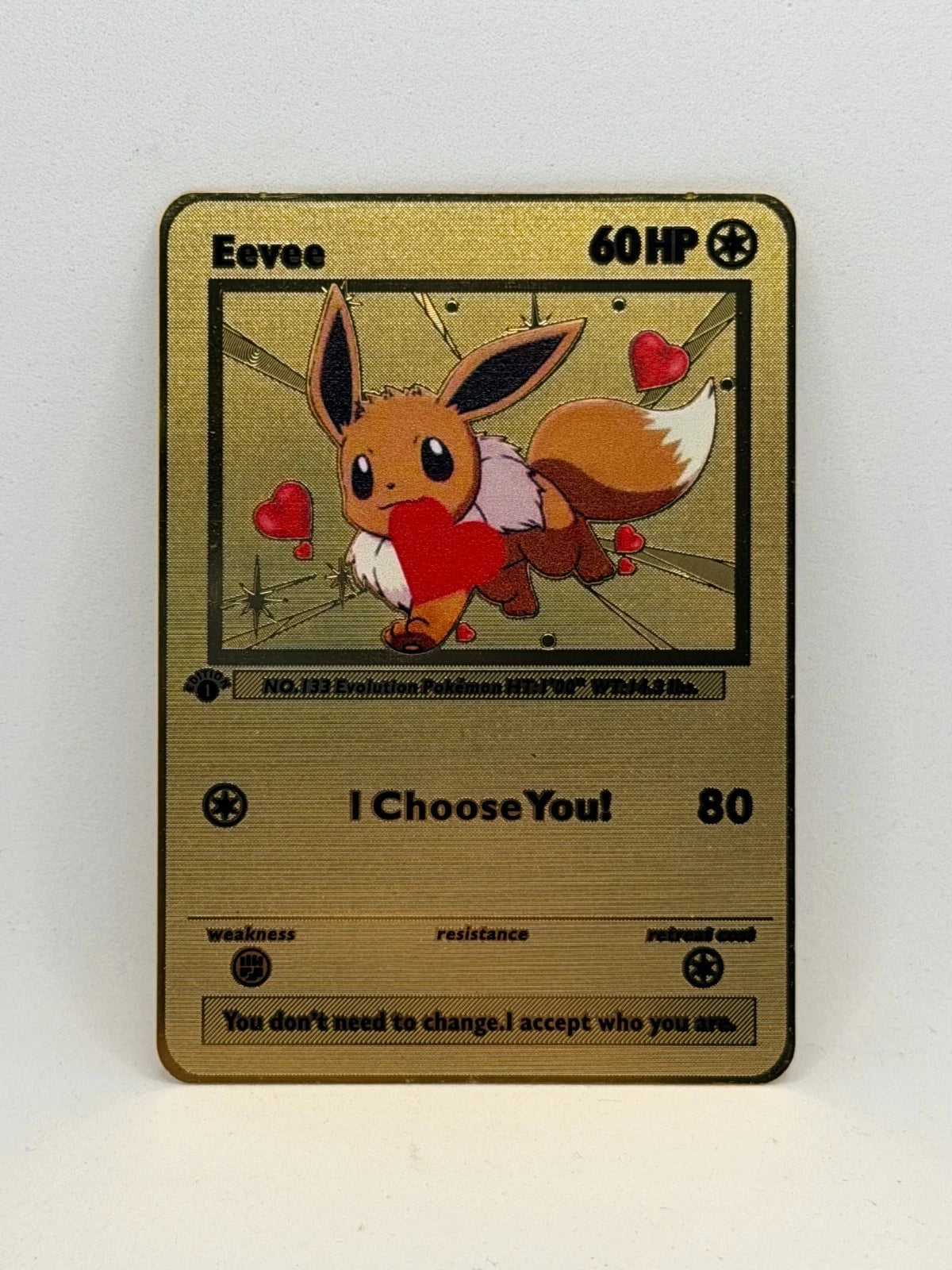 Metallkarten als Geschenk für den Partner: Pikachu - Evoli - Glumanda - Mew - Schiggy - Pumeluff - Bisasam