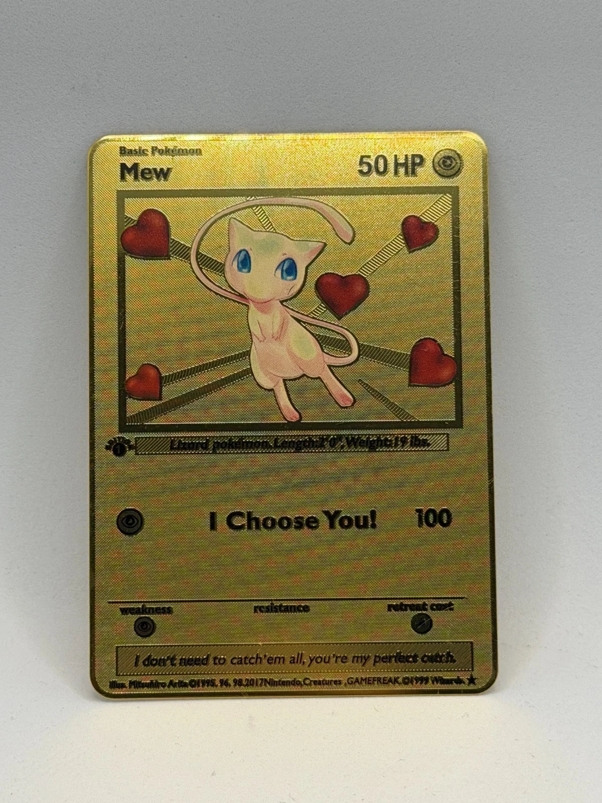 Metallkarten als Geschenk für den Partner: Pikachu - Evoli - Glumanda - Mew - Schiggy - Pumeluff - Bisasam