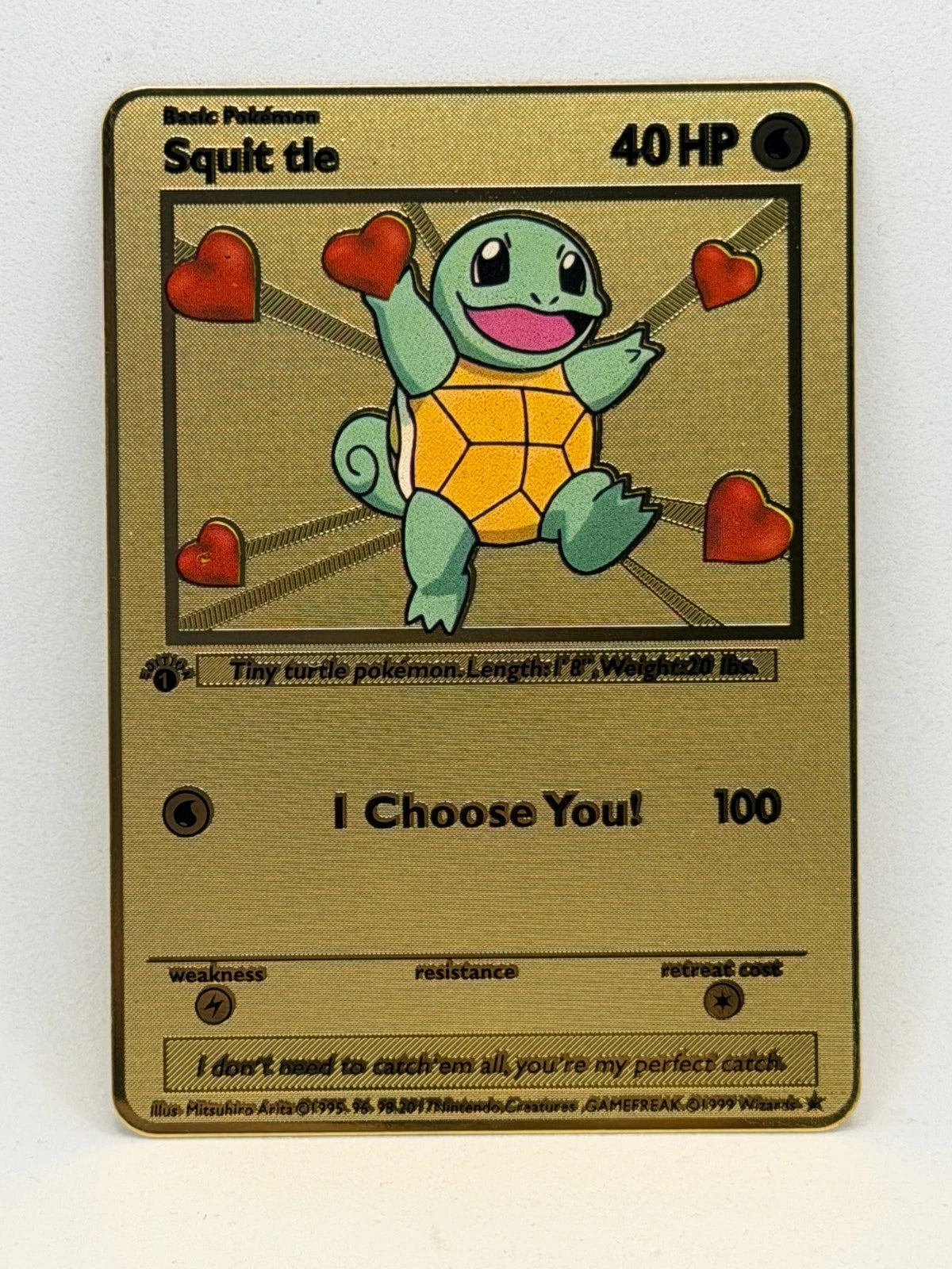 Metallkarten als Geschenk für den Partner: Pikachu - Evoli - Glumanda - Mew - Schiggy - Pumeluff - Bisasam