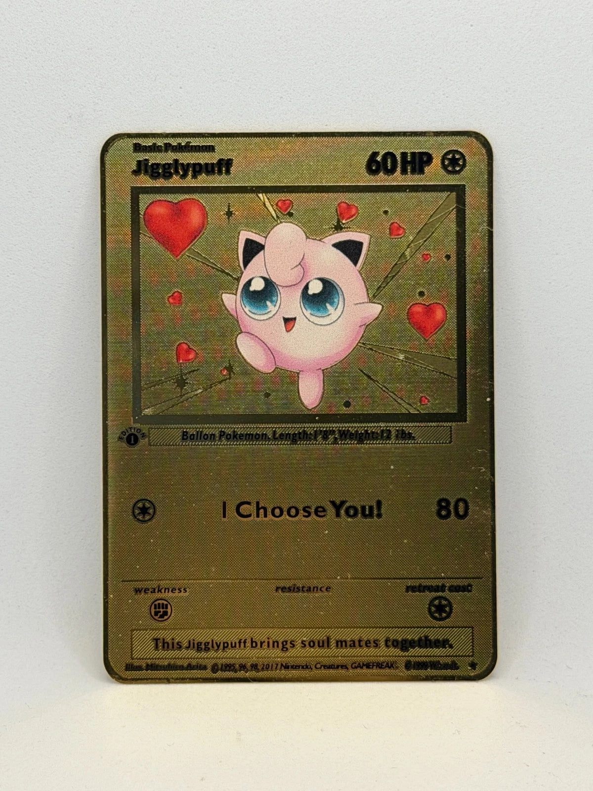 Metallkarten als Geschenk für den Partner: Pikachu - Evoli - Glumanda - Mew - Schiggy - Pumeluff - Bisasam