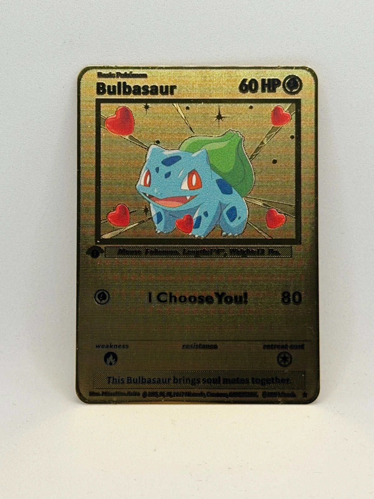 Metallkarten als Geschenk für den Partner: Pikachu - Evoli - Glumanda - Mew - Schiggy - Pumeluff - Bisasam