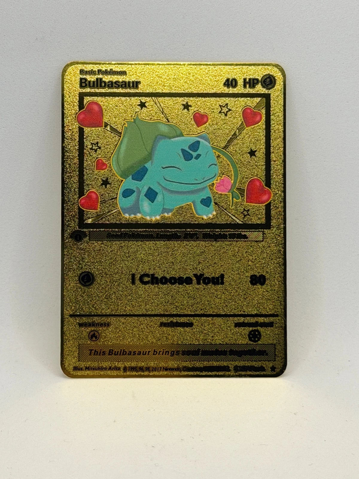 Metallkarten als Geschenk für den Partner: Pikachu - Evoli - Glumanda - Mew - Schiggy - Pumeluff - Bisasam