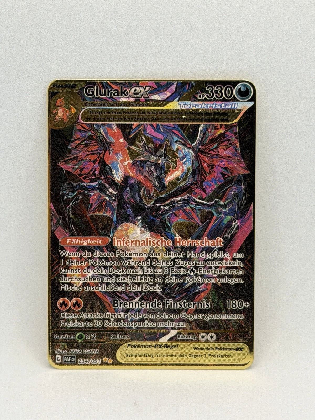 Metallkarte Glurak eX