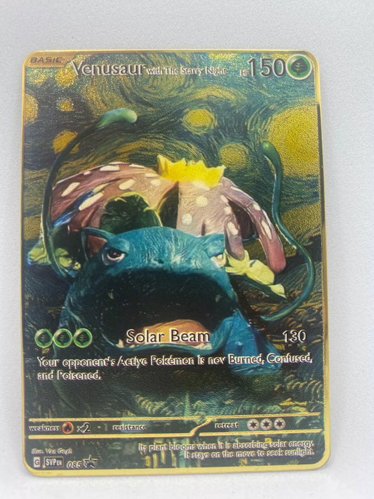 Metallkarte "Venusaur with The Starry Night" (Bisaflor)