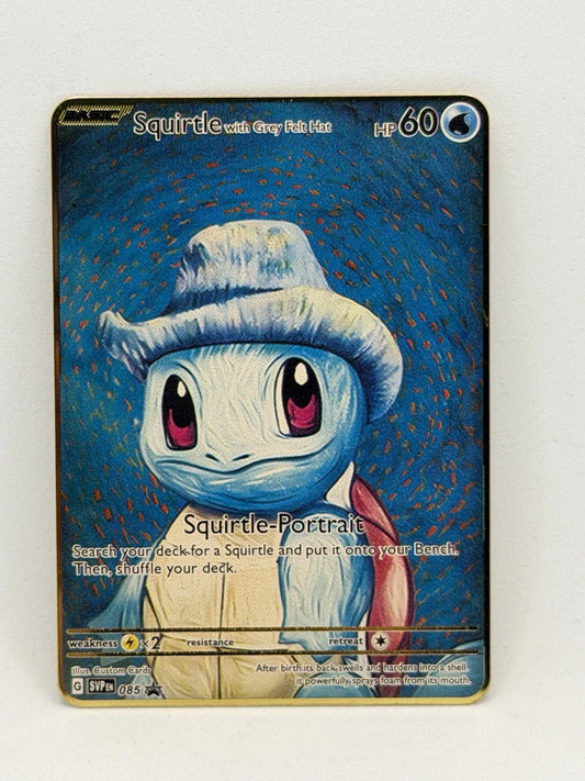 Metallkarte "Squirtle With Grey Felt Hat" (Schiggy)
