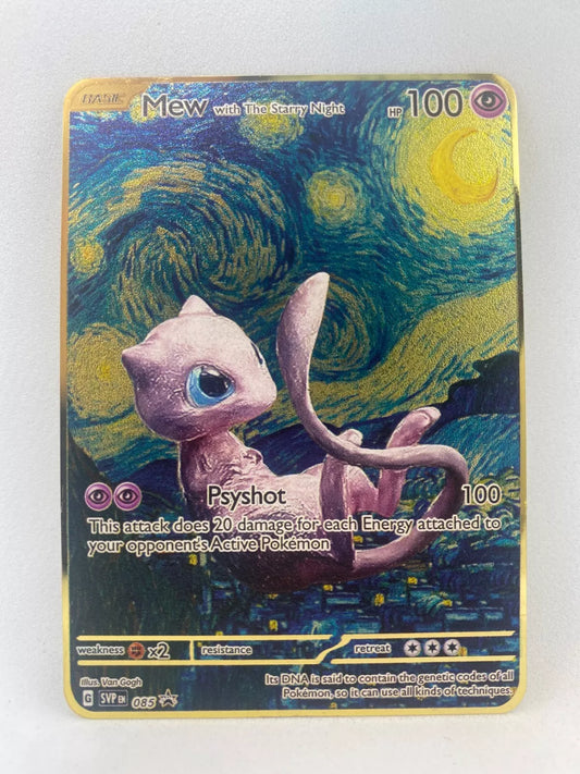 Metallkarte "Mew with The Starry Night"