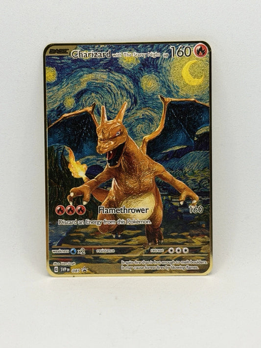 Metallkarte "Charizard With Grey Felt Hat"