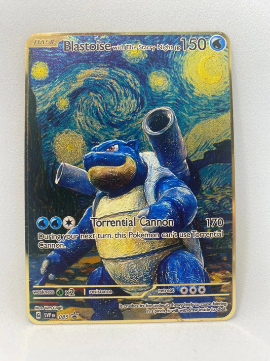Metallkarte "Blastoise with The Starry Night"
