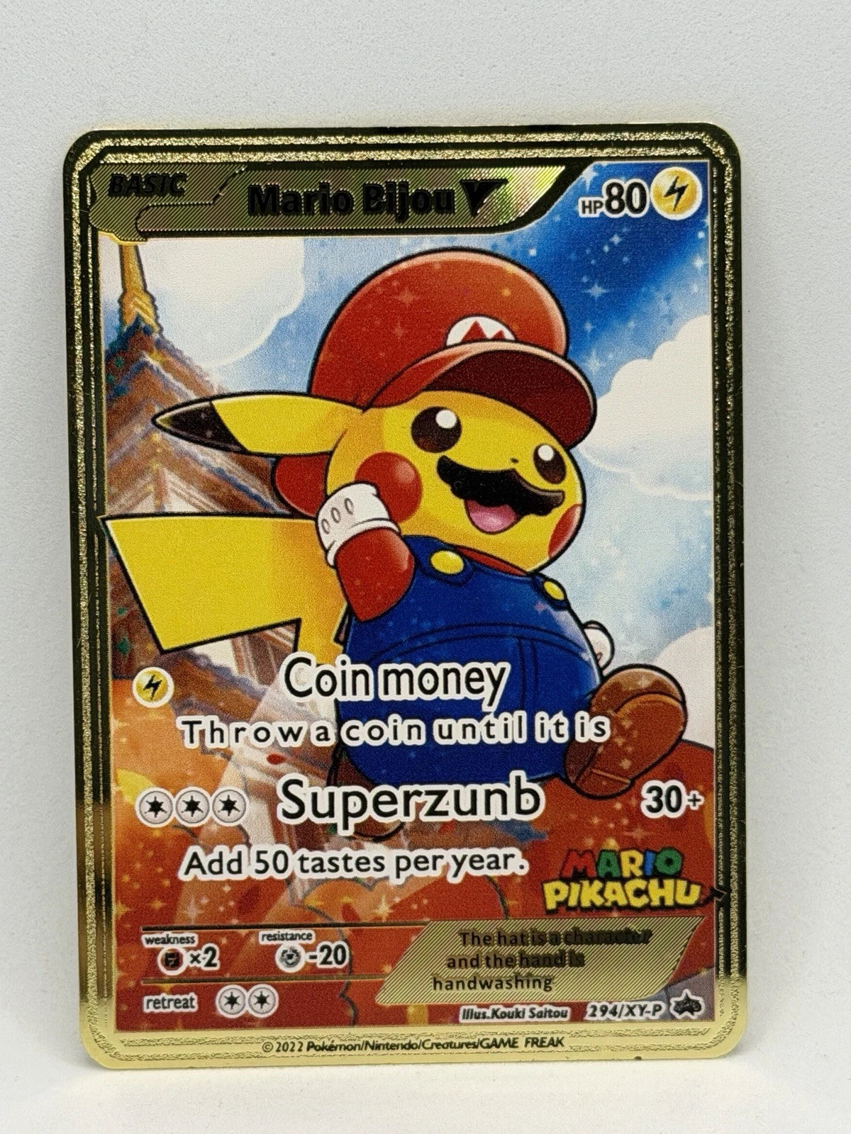 Metallkarte Pikachu Mario Bijou V