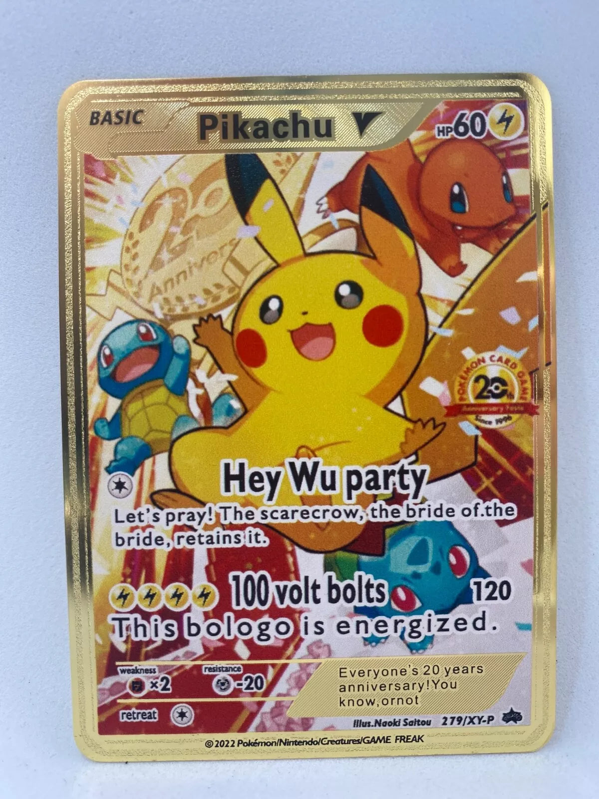 Metallkarte Pikachu V